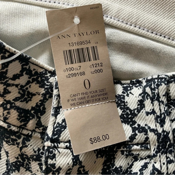 Ann Taylor Factory sz 0 Black White Signature Cropped Pants - Picture 9 of 13